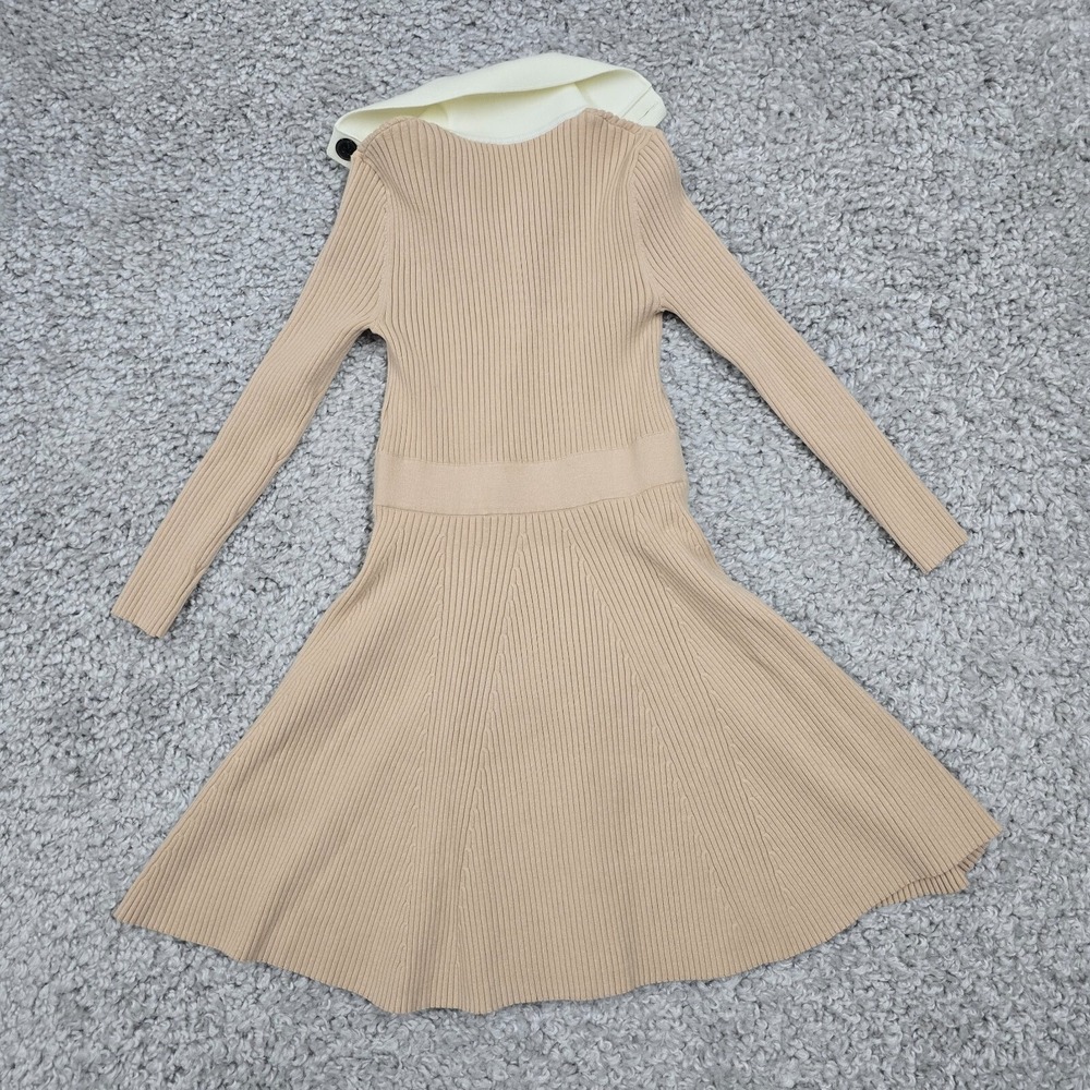 Reiss Girls Ribbed Knit Malani Sweater Dress Beige Size 6–7Y Preppy School‎ - Picture 8 of 12